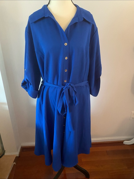 Sharagano Dresses & Skirts - Sharagano NWT size 22W blue collared dress